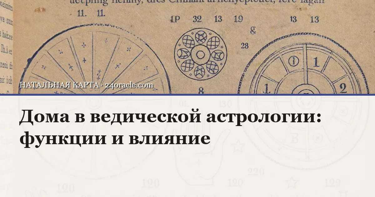 Винтажная чернильная гравюра: Дома в ведической астрологии: функции и влияние