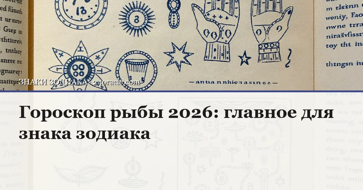 Винтажная чернильная гравюра: Гороскоп рыбы 2026: главное для знака зодиака