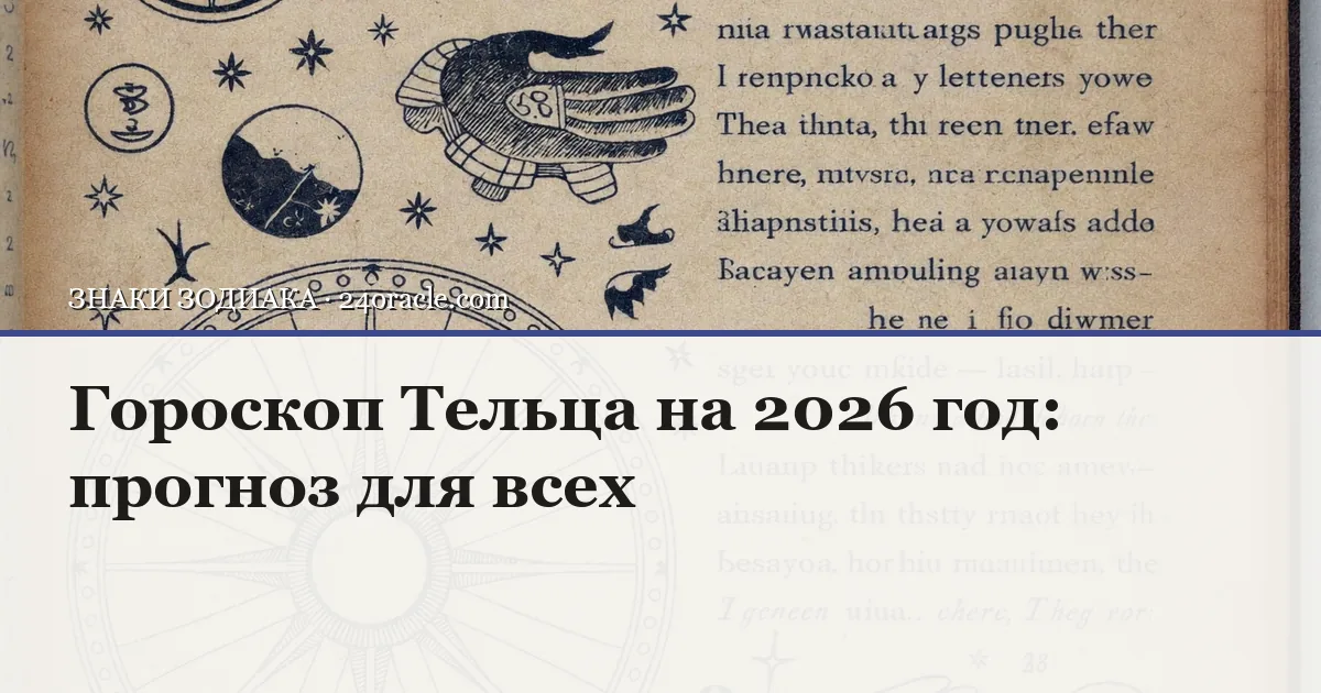 Винтажная чернильная гравюра: Гороскоп Тельца на 2026 год: прогноз для всех