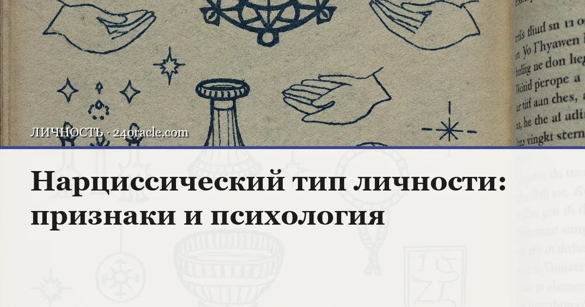Винтажная чернильная гравюра: Нарциссический тип личности: признаки и психология