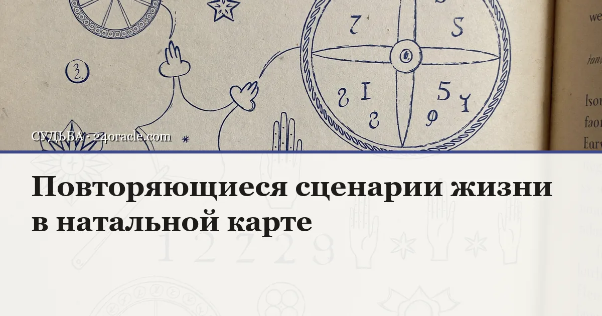 Винтажная чернильная гравюра: Повторяющиеся сценарии жизни в натальной карте