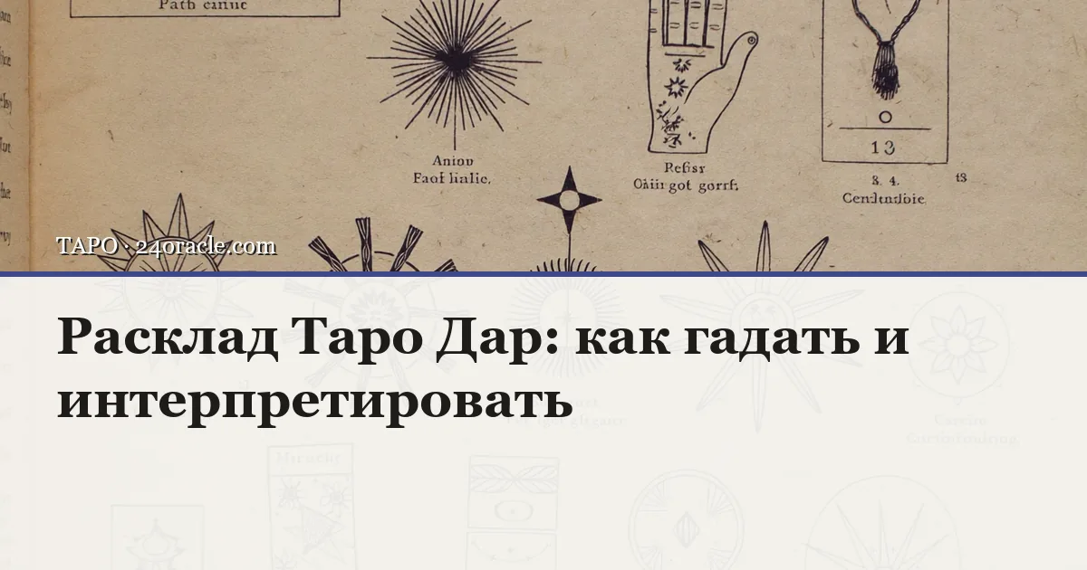 Винтажная чернильная гравюра: Расклад Таро Дар: как гадать и интерпретировать