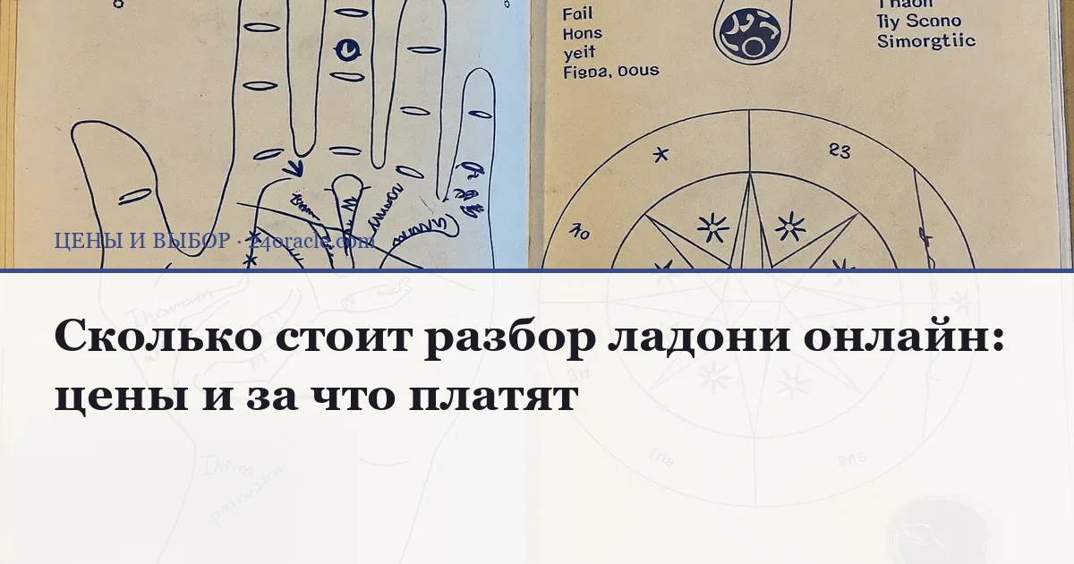 Ладонь и схема натальной карты рядом с калькулятором стоимости разбора онлайн
